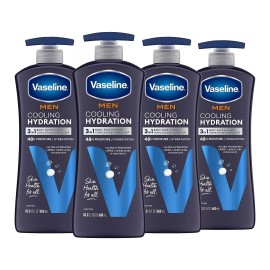 Vaseline 4 Pack Vaseline Men Cooling Healing Moisture Body Lotion Size 20.3 Oz Bottles