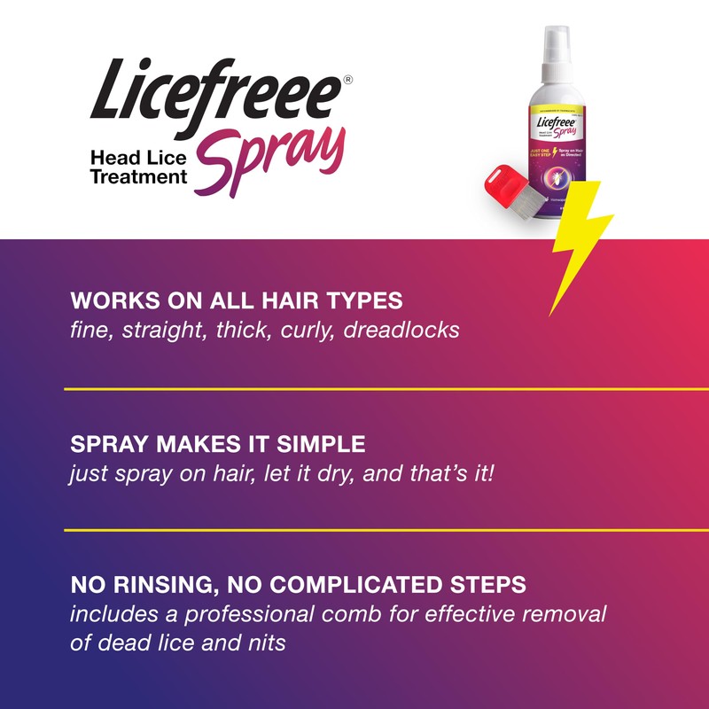 Licefreee Spray! Head Lice Treatment for Adults and Kids -