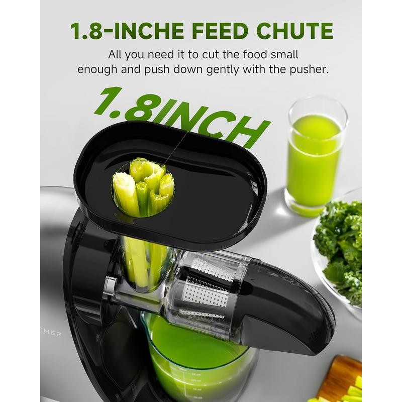 AMZCHEF ZM1501 Masticating Juicer with Quiet Motor, Cold press Juicer
