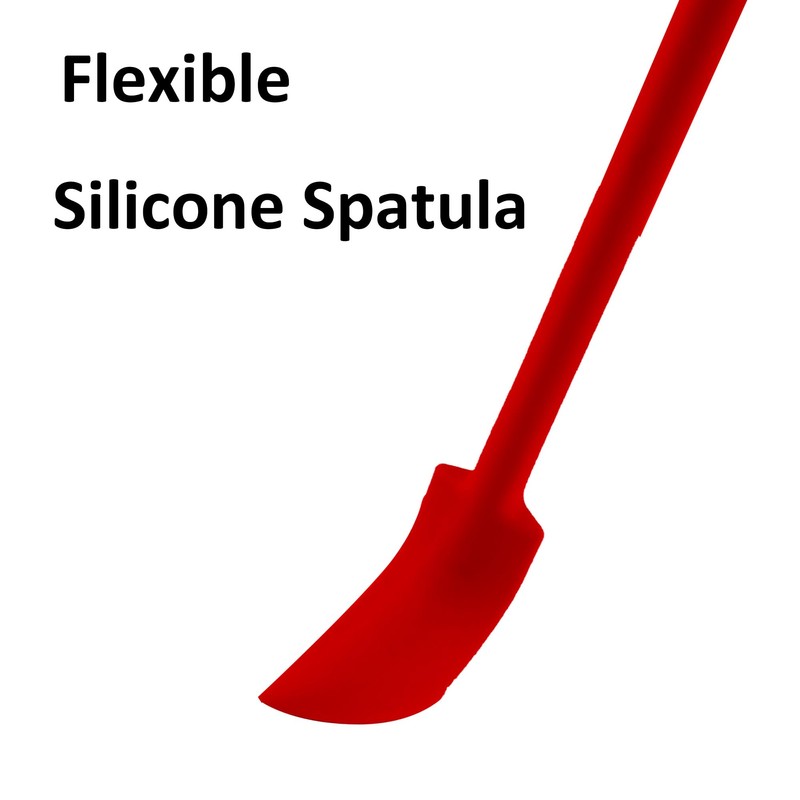 AUXBC 4Pcs Red Mini Silicone Spatula Set, Tiny Makeup Spatulas
