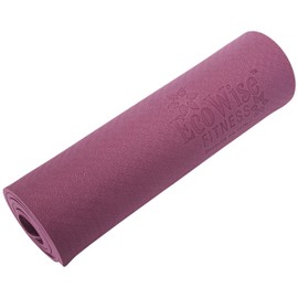 Fitness First EcoWise Premium Exercise Workout Mats, 20" x 48" x 3/8", Plum