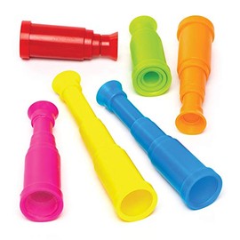 Baker Ross Mini Plastic Telescopes (Pack of 6) - Perfect for a Little Party Surprise or Gift for Kids