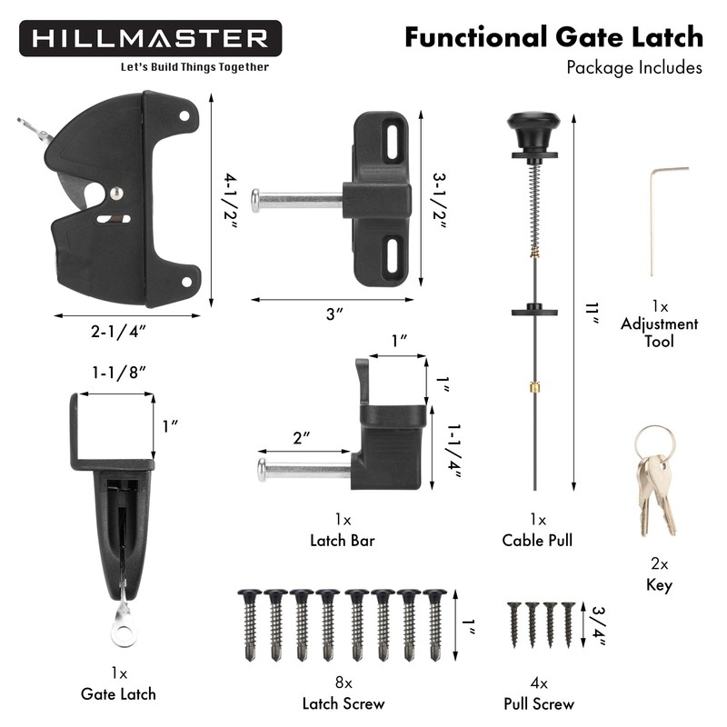 Key Lockable 2 Way Gate Latch with Spring Loaded Pull