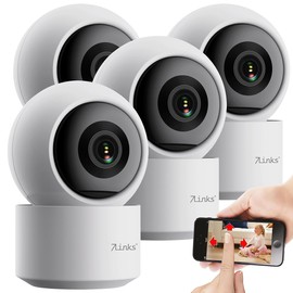 7links Indoor WiFi Camera: Set of 4 2K Pan-Tilt Surveillance Cameras with WLAN & Patrol Function (Surveillance Camera WLAN Indoor, Smart Home Security Cameras)