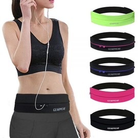 GEARWEAR 러닝벨트 마라톤 조깅 러닝가방 기어웨어 러닝 벨트 여성 및 남성용 러너 패니 팩 휴대전화용 조절 가능한 허리 밴드, Black/27"-..., 1개 GEARWEAR Running Belt Marathon Jogging Running Bag for Men and Women Adjustable Waist Band for Phone, Black/27"-..., 1 piece, Black / Waist 30"-45" × 1개