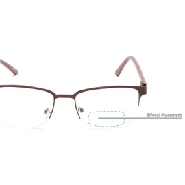 Rectangle Bifocal Reading Glasses in Bronze/Brown by Readers.com | The Polk | +2.00