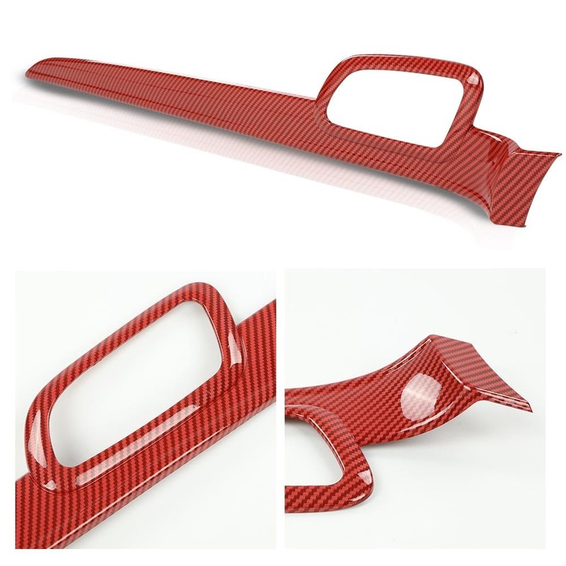 DOTCOM 4Pcs Inner Door Handle Trim Cover Strip Gloss Red