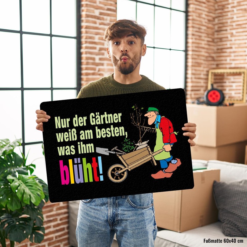 speecheese Der Gärtner weiß, was ihm blüht! Fußmatte in 35x50