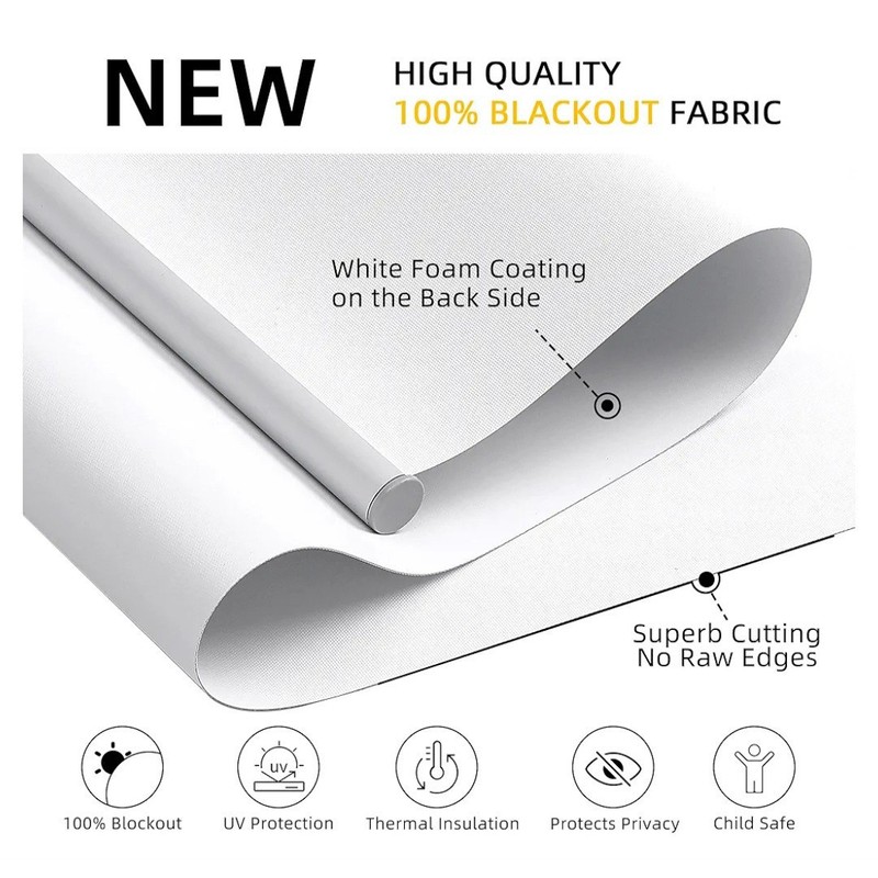 ChrisDowa Cordless Roller Shade Blackout Blinds for Windows 58" X