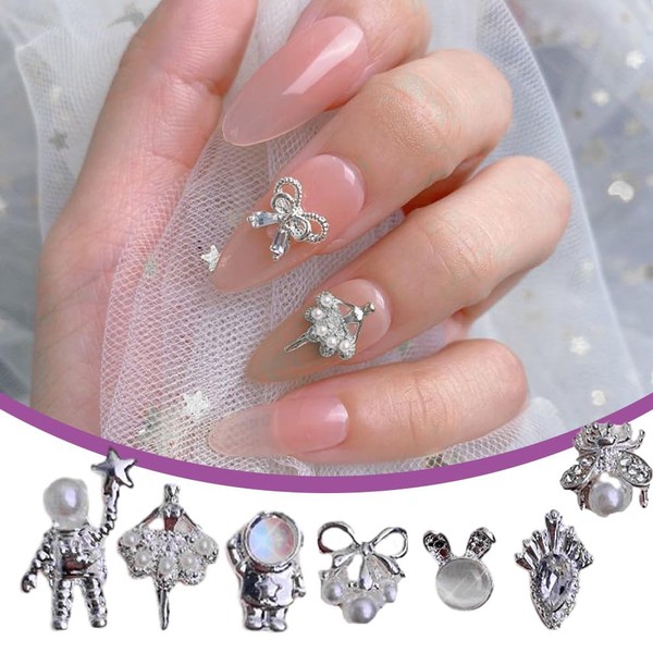 Pack of 32 Nail Charms, Luxury Nail Art Charms, 3D Nails Gemstones Nail Charms Nail Art DIY Accessories