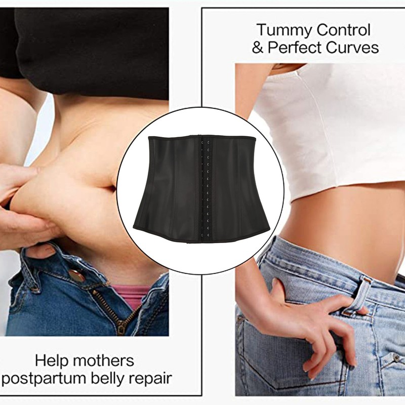 Women Underbust Latex Sport Waist Trainer Tummy Control 4 Row