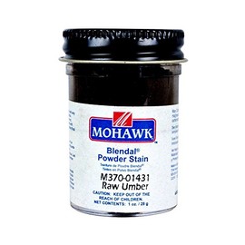 Mohawk Blendal Powder Stain (Raw Umber) - Extra Fine, Ground Touch-Up Pigment for Spot Color Replacement on Furniture, Cabinets, Plastics, Leather, Vinyl and More - Satin Finish - 1 oz
