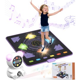 FWFX Dance Mat Toys for Boys & Girls, Rechargeable Dance Pad with Wireless Bluetooth, Light up Electronic Dance Mats, Kids Exercise Dancing Games, Birthday Gifts Ideas for Kids Aged 3 to 12