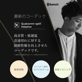 Owtec OWL-SE06-BK Fully Wireless Earphones, Bluetooth 5.2, IPX7 Waterproof, Up to 30 Hours of Music Playback, AptX Adaptive/AAC Compatible, Mirroring Compatible, Gaming Mode, Black