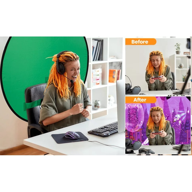 Dolores Fondo Pantalla Verde Azul Doble Cara Chromakey Efectos 1.1m