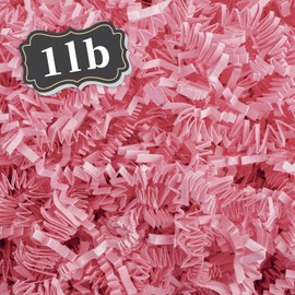 ZEBMOON 1 LB Pink Crinkle Cut Paper Shred Filler Great for Gift Wrapping, Basket Filling, Birthday, Wedding, Valentine's Day, Mardi Gras, 2024 New Year Party Decorations Filling Supplies