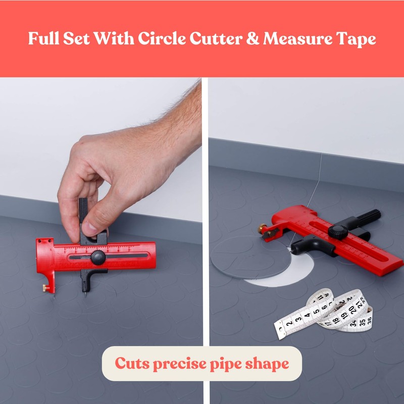 3 in 1 SET: Under Sink Mat with Cutout for