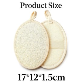 Natural Loofah Sponge Exfoliating Body Scrubber (2 Pack),Made with Eco-Friendly and Biodegradable Shower Luffa Sponge, Loofah for Women and Men, Beige…