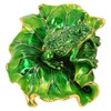 Lotus Leaf Frog Jewelry Box Hand Painted Innovative Metal Jewelry