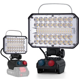 KERNOWO Akku Lampe Für Makita 18/21V, 100W Kabellose Led Arbeitsleuchte Akku mit 100 ultrahellen LED-Perlen, Led Strahler Tragbares Baustellen Lampe mit Typ C und USB-Aufladung（7IN-Keine Akku）