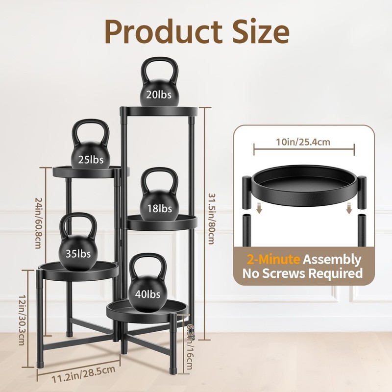 LASZOLA 5 Tier Large Plant Stand Indoor Tall with 10