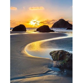 Yimofy Beach Diamond Painting Kits for Adults, 5D DIY Full Drill Seaside Scenery Diamond Art for Home Wall Decor 12 x 16 Inches (Rocks)