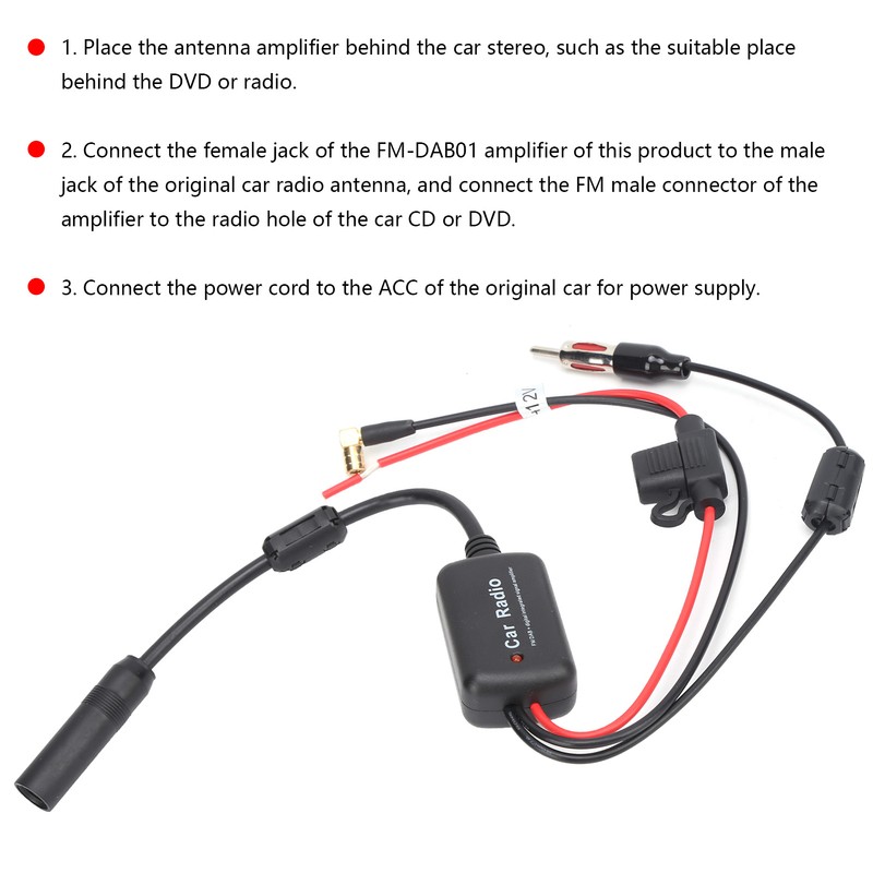 DAB Signal Amplifier Car Stereo Antenna FM/AM Radio AMP DC