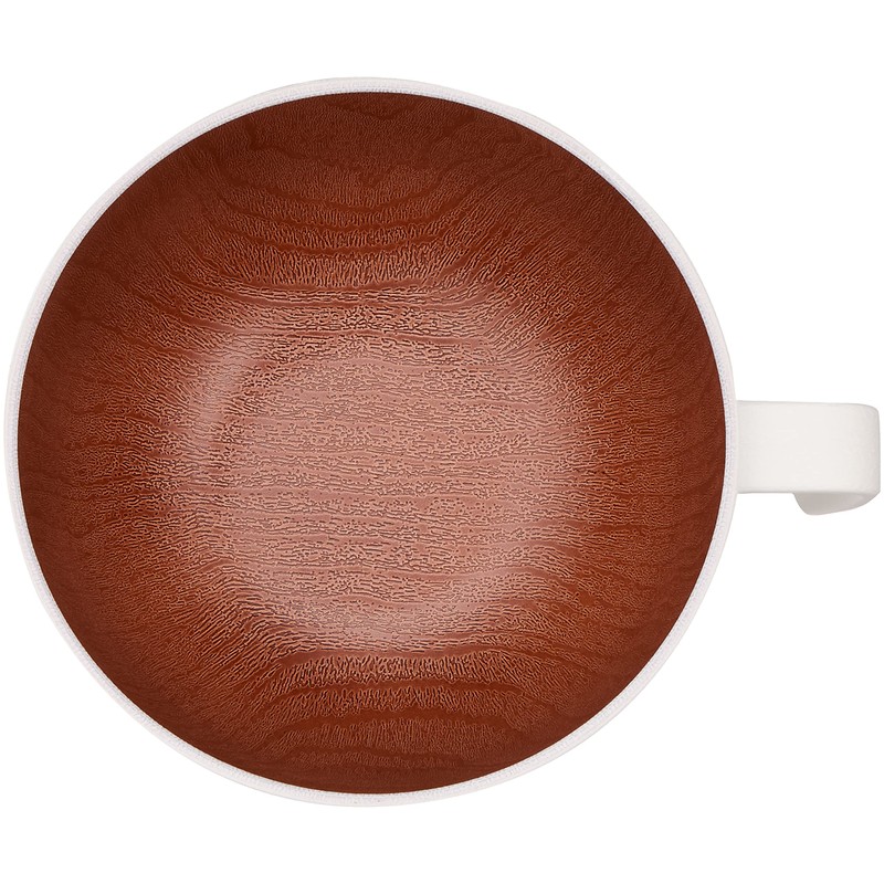 Yamanaka Lacquer Natural Soup Bowl with Handle White & Brown