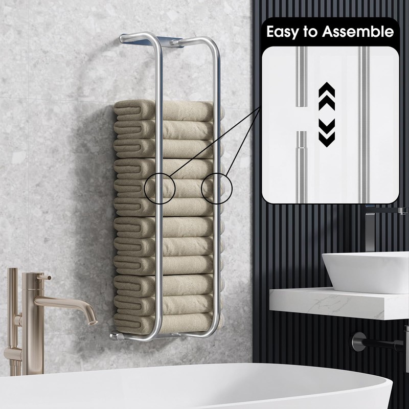 Danpoo Towel Racks for Bathroom Wall Mounted, Towel Storage Organizer,
