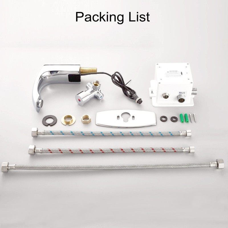 HHOOMMEE Automatic Touchless Bathroom Sink Faucet Sensor Motion Activated Commercial