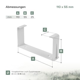 Vent Systems 110 x 55 mm - Pack of 2 - Rectangular Duct Handle - Straight or Flexible Pipe Inlet and Outlet Bracket - Ventilation Fitting for Heating, Cooling - Duct Holder for HVAC Systems