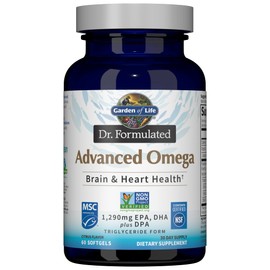 Garden of Life  Suplemento Alimenticio Omega3 Avanzado  Dr. Formulated  60 Cpsulas Blandas  Con EPA y DHA  Sabor Limn  Sin Gluten  Sin OMG            
