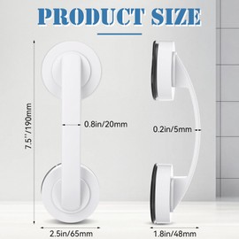 Geelin Burbell 8 Pack Grab Bars for Bathtubs and Showers Shower Handles with Strong Suction Cups 7.5 Inch Heavy Duty Safety Bars for Seniors Elderly Tub Handicap Handrails for Bathroom Assist