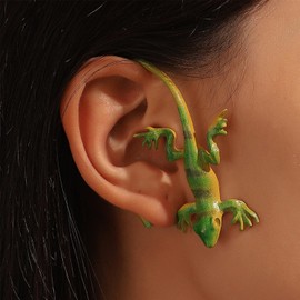 Green Frog Ear Cuff Earrings for Women Cute Lizard Wrap Crawler Earrings No Piercing Animal Cuff Earrings for Women Jewelry (lizard)