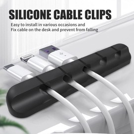 GROSS BERG silicon cord Organizer, Wire Organizer, Cable Organizer, Charging Cable Holder, USB Cable Organizer, Cord Keeper, Perfect for car, home, and office.Packs of 3 Cable Clips with 7, 5, 3 slots