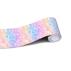 IVN Wallpaper Border Peel and Stick Decorative Wall Trim Self Adhesive Gradient Shard Design Wallpaper for Bathroom Laundry Room Pool Area Mirror Frame Shelf Wall Edge 4x196 Inch