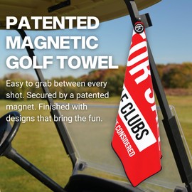 Funny Magnetic Golf Towel – Premium Waffle Microfiber Magnet Golf Towel with Clip for Cart, Club or Bag – 24"x16" Golf Rag, Accessories & Funny Golf Gifts for Men (for Sale Golf Clubs)