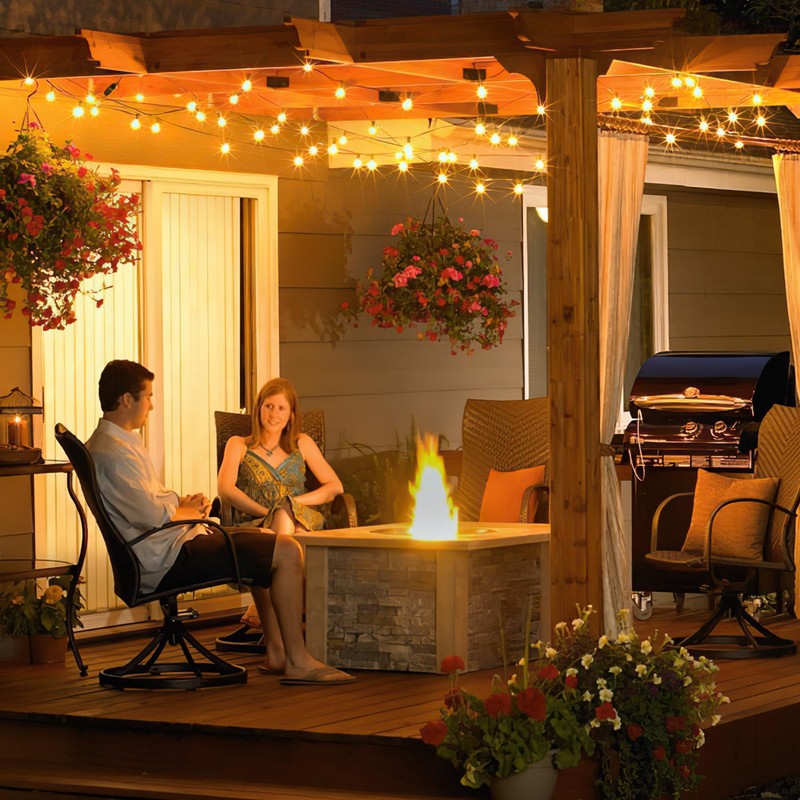 Ccinny Outdoor String Lights 150FT with Remote Dimmer, G40 Globe