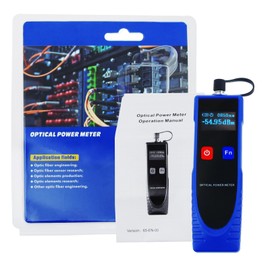 OPM Optical Power Meter Digital Power Factor Meter, -70~6dBm with 6 Optic Wave Length, Portable Fiber Optic Cable Tester with FC converter for FC/SC/ST