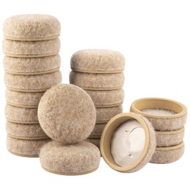 Super Sliders 1 1/2" Round Secure Grip Formed Felt Furniture Movers for Hard