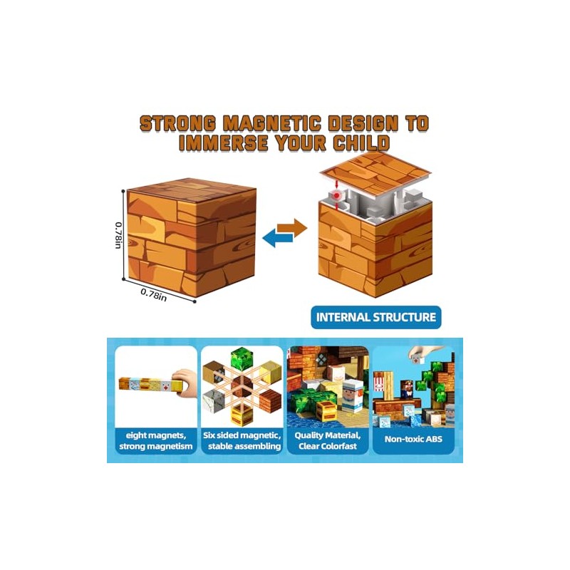 Magnetic Blocks 100PCS Pirate Ship | STEM Educational Building Toys