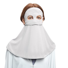 OhSunny Women Anti UV Full Face Cover UPF 50+ Summer Face Mask Breathable Sunscreen Sports Face Covering SLF5M046T Grey