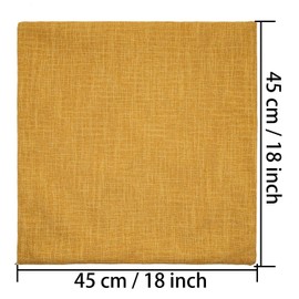 Ruberg Set of 2 Cushion Covers, 45 x 45 cm, Decorative Pillow Cases, Linen Sofa, Without Filling, for Car, Living Room, Bedroom, Office, Gold