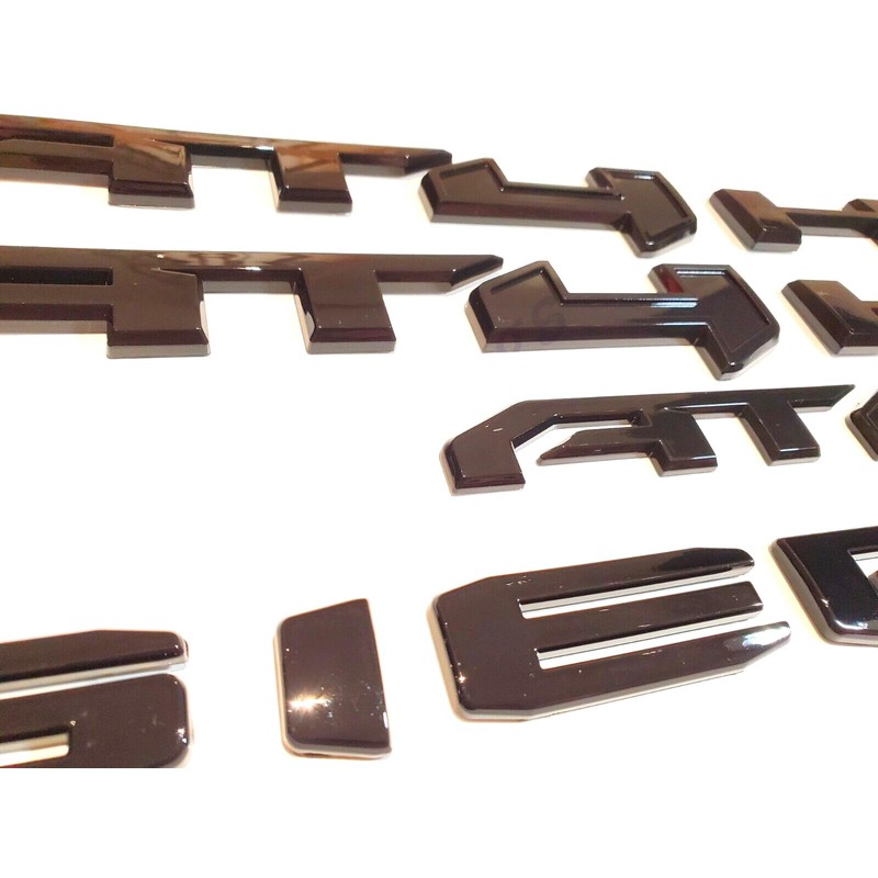 6Pcs Kits AT4 HD Emblem Sierra Door Rear Badge Replacement