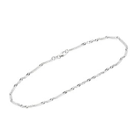 NKlaus 25 cm 27 cm Women's Anklet 925 Sterling Silver Width: 2.4 mm Singapore Chain Lobster Clasp 1742, Sterling Silver, No gemstone