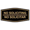 Signs ByLITA Fancy No Soliciting No Solicitar Sign (Black/Gold) -