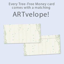 Tree-Free Greetings Christmas Money Holder Card with Matching ARTvelope, Eco Friendly, Made in USA, 100% Recycled Paper, 3.7 x 7, Merry Little Christmas Drawn Money Card (ZO70098)