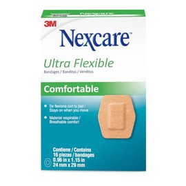 3M Nexcare, Venditas Ultraflexibles Mini, 24mm x 29mm, Color Beige, 1 Caja con 16 piezas