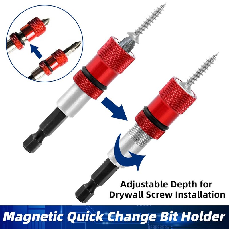 Pack of 2 Quick Change Bit Holder Magnetic Swivel Bit