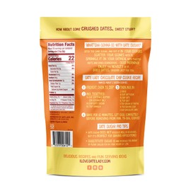 Date Lady Date Sugar, (2) 12oz Bags, Organic | Vegan, Paleo, Gluten-Free & Kosher | Sugar Substitute and Alternative Sweetener for Baking | Will Not Dissolve in Your Coffee (1.5lbs Total)
